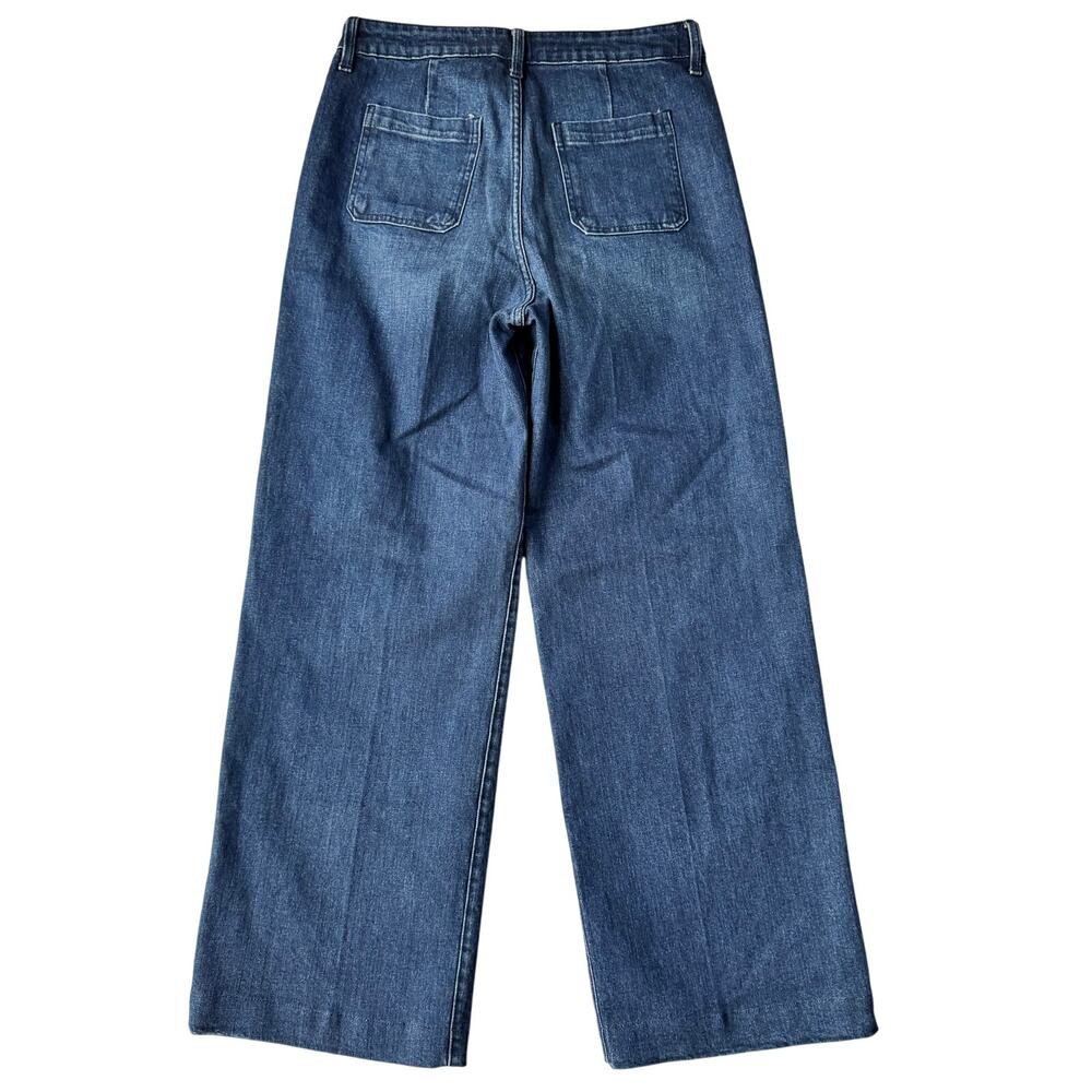 Old Navy Extra High-Waisted Trouser Wide-Leg Jeans Women's Dark Wash Denim - 10L - Picture 6 of 9